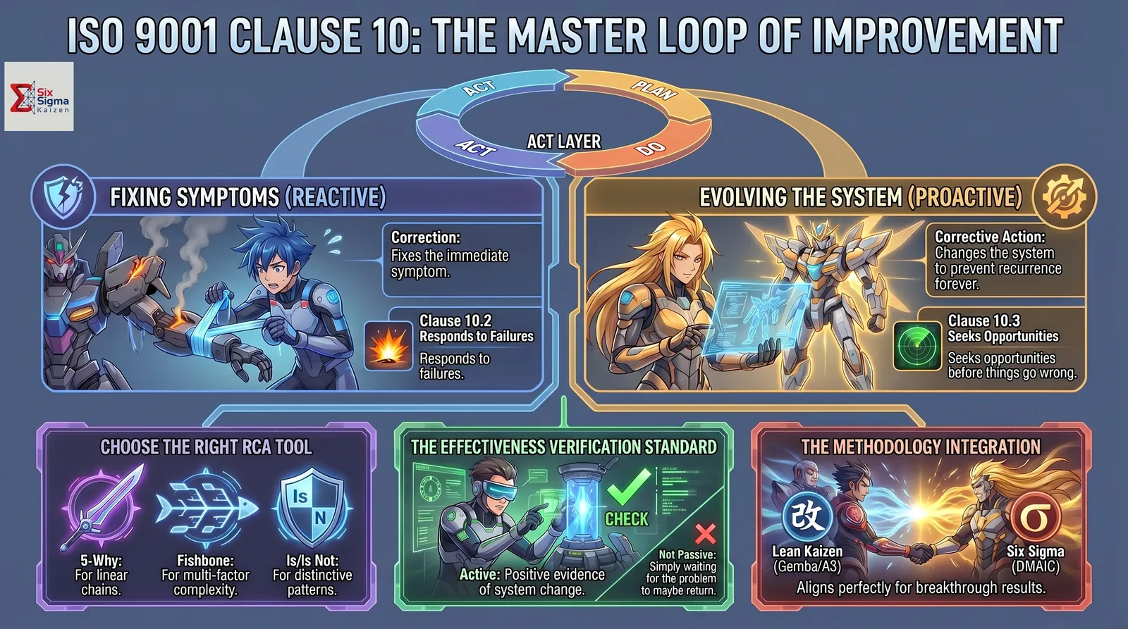 ISO 9001 Clause 10 improvement visual summary