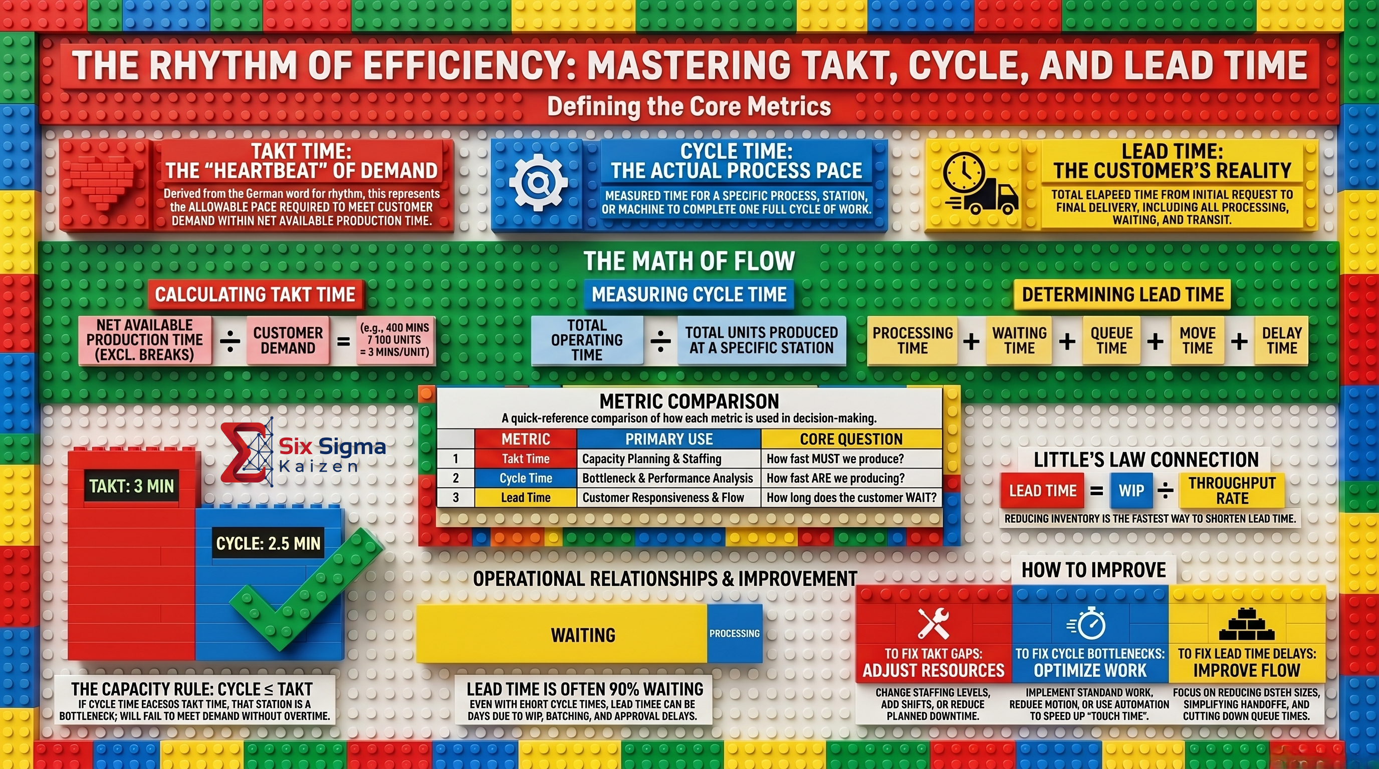 Takt time, cycle time, and lead time infographic thumbnail